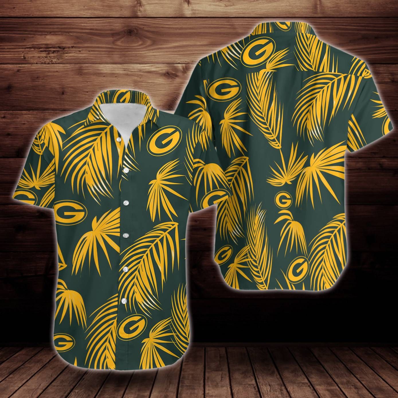 Green Bay Packers Flower Short Sleeve Hawaiian Aloha Shirt Hawaiian Shorts Beach Short Sleeve