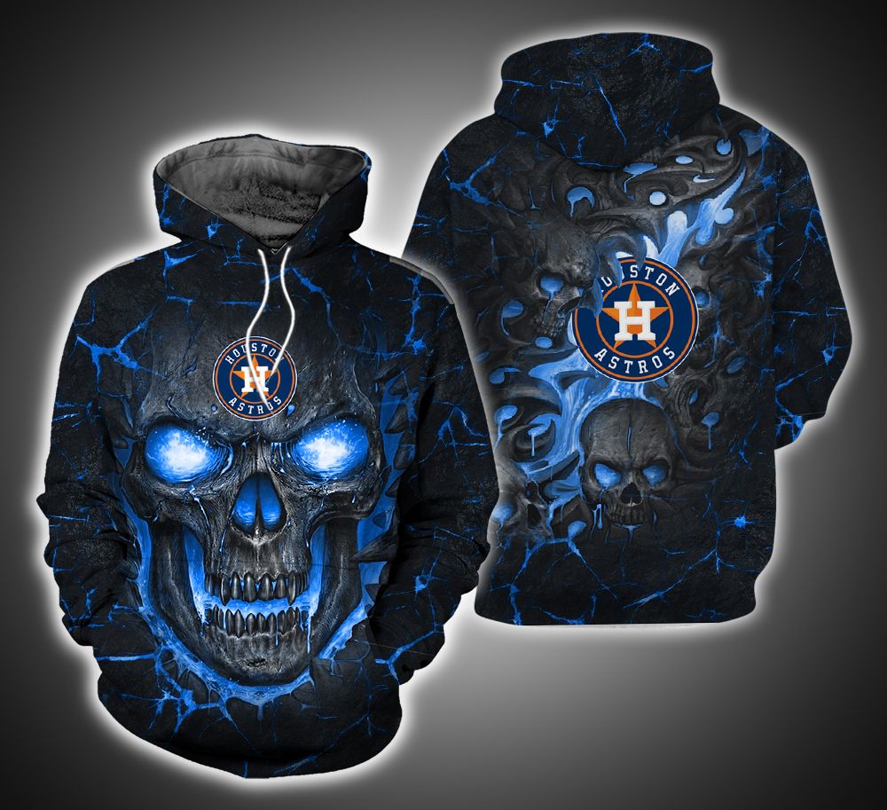 Houston Astros Skull 3D Print Hoodie ver10