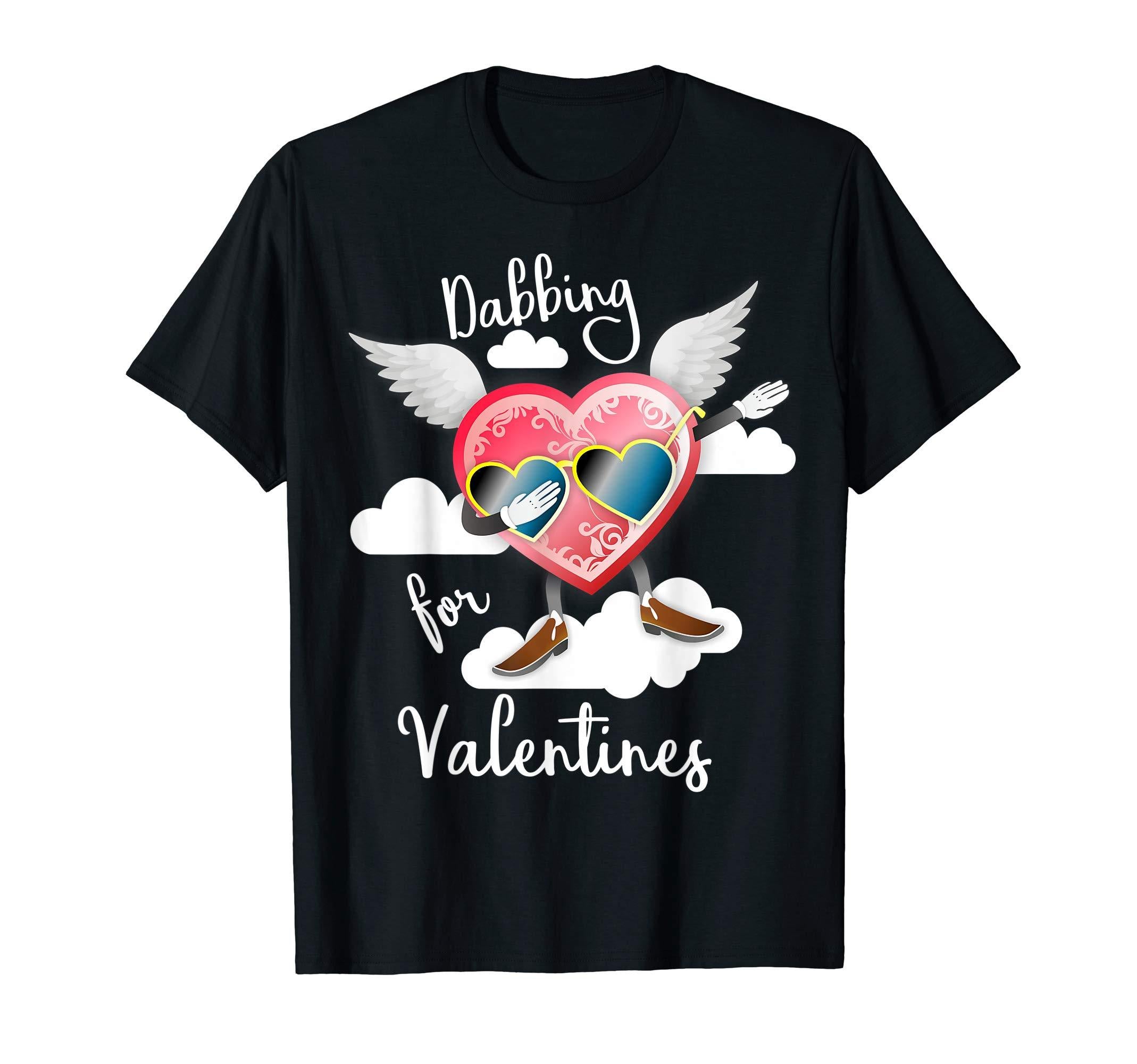 Dabbing Heart Valentines Kids Day Boys Love Cute Shirt