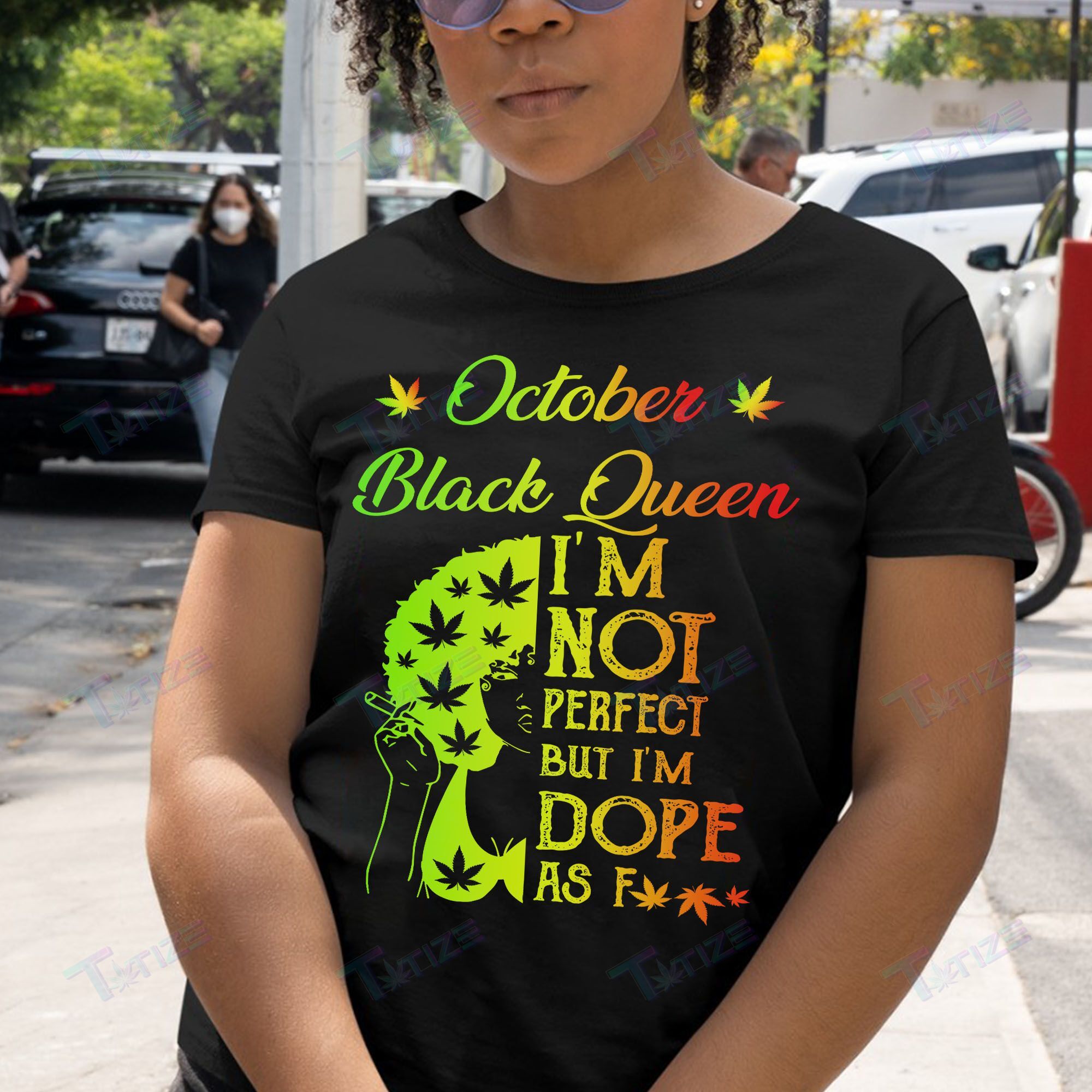 Weed Black Queen Dope October Graphic Unisex T Shirt, Sweatshirt, Hoodie Size S – 5Xl