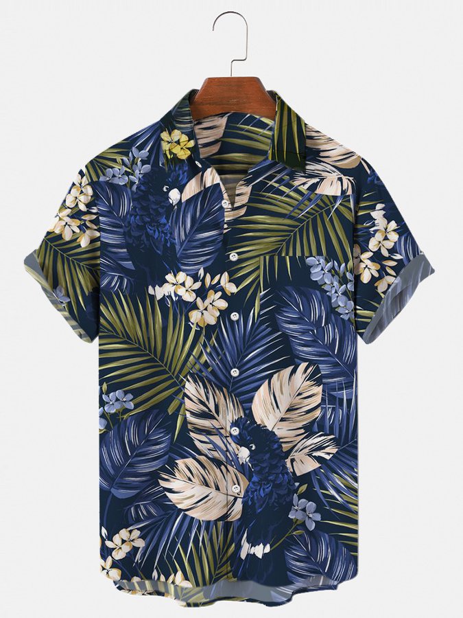 Blue Mens Hawaii Shirt Casual Short Sleeve Aloha Beach Shirts Natural Landscape Ha26398