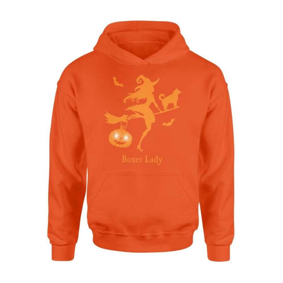 Boxer Lady Driving Broomstick Halloween Costume Shirt Gift – Standard Hoodie