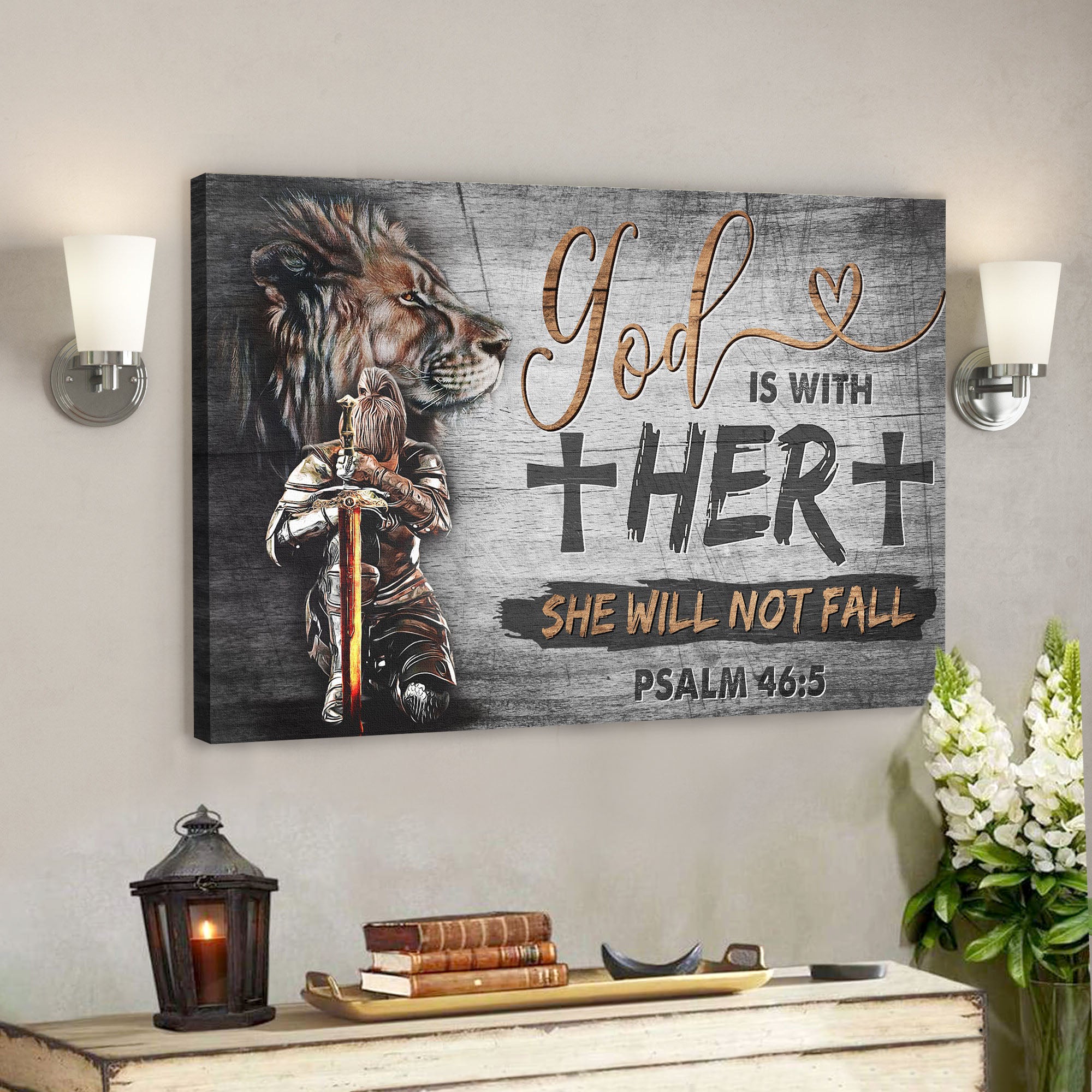Woman Warrior – God Is With Her – Bible Verse Canvas – Scripture Canvas Wall Art – Ciaocustom