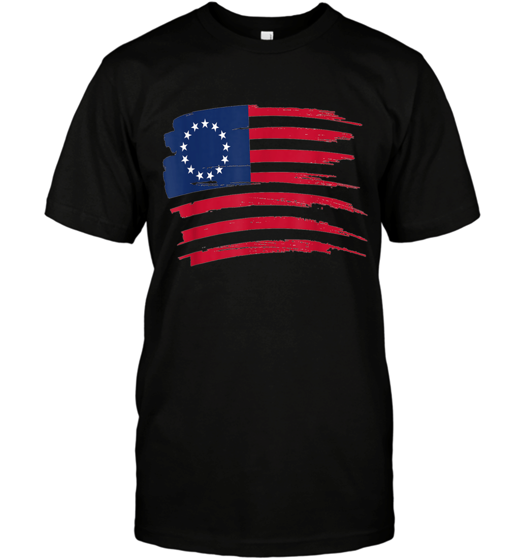 betsy ross shirt 4th of july american flag 1776 vintage t shirt zfh T-Shirt