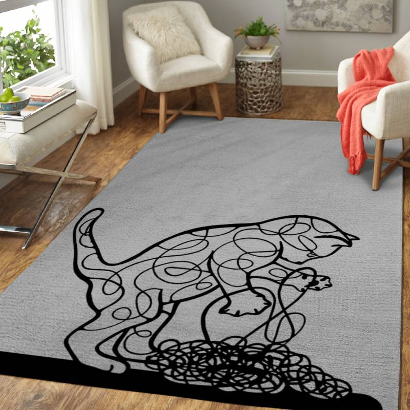 Playing Cat – Animals Area Rug Carpet