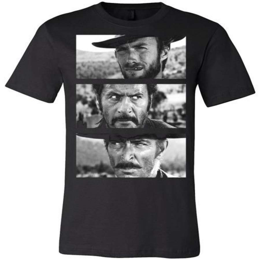 Clint Eastwood,Sergio Leone, Spaghetti Western,The Good, the Bad and the Ugly,v4,Canvas Unisex T ...