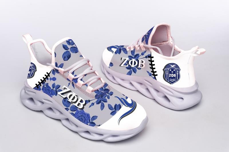 Wonder Print Footwear – Zeta Phi Beta Blue Roses Clunky Sneakers Lt10