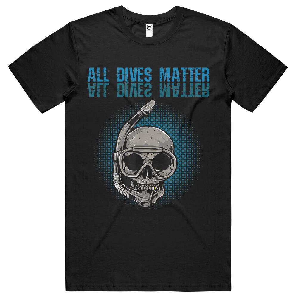 All Dives Matter A Funny Scuba Diver Skull Retro Vintage T Shirts