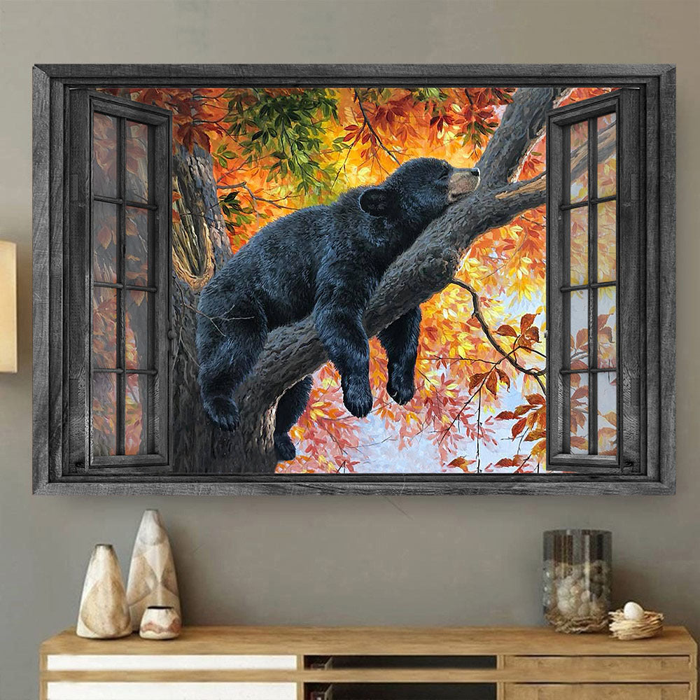 Bear 3D Wall Art Painting Art Home Decor Living Decor Gift Black Bear Lazy