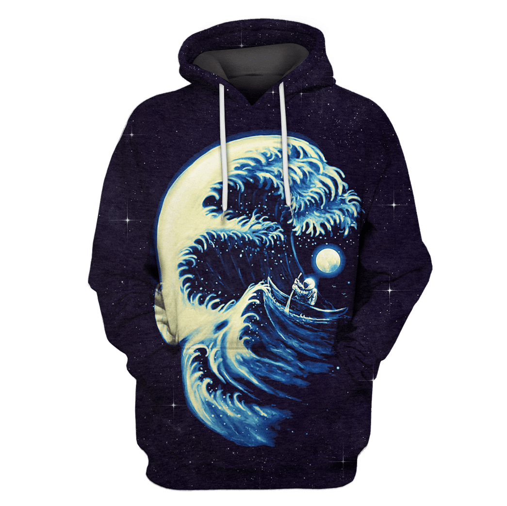 Astronaut Facing Big Waves Custom T-Shirt – Hoodies Apparel