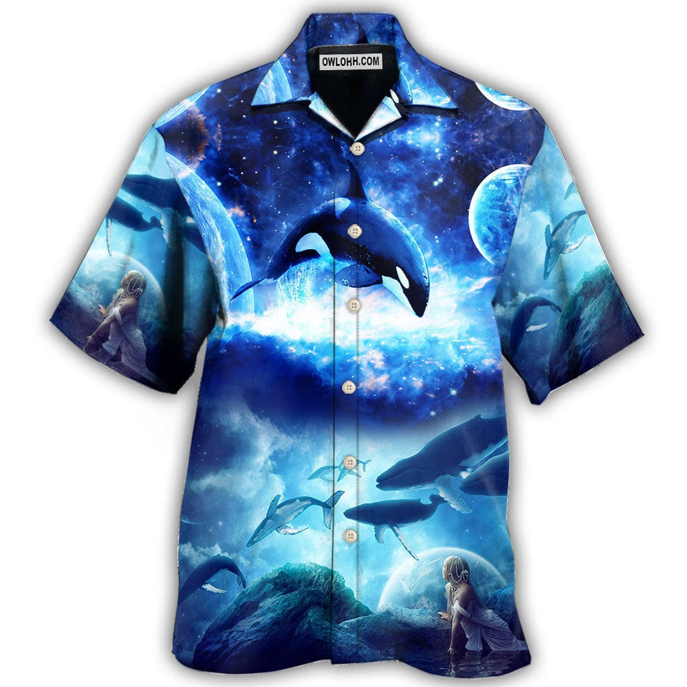 Whale Blue Galaxy Mysterious – Hawaiian Shirt  – Owl Ohh