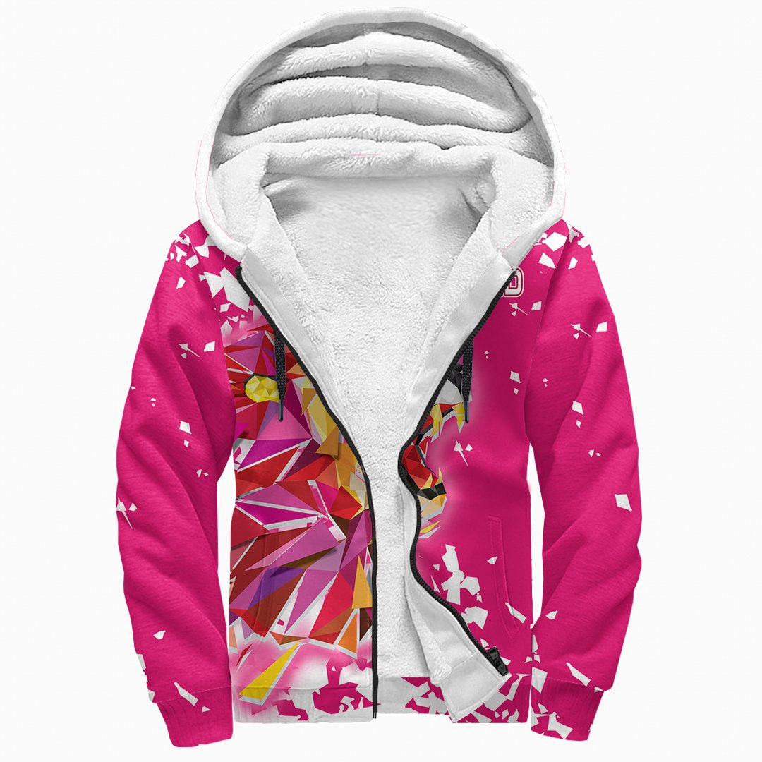 1stScotland Sherpa Hoodie Pink Lion A27