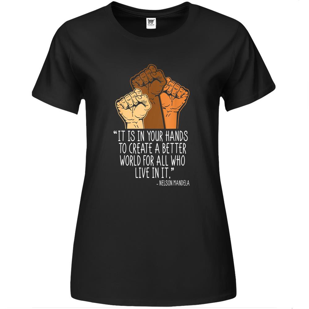 Your Hands Create Better World Black History Month Melanin Premium Womens T Shirts