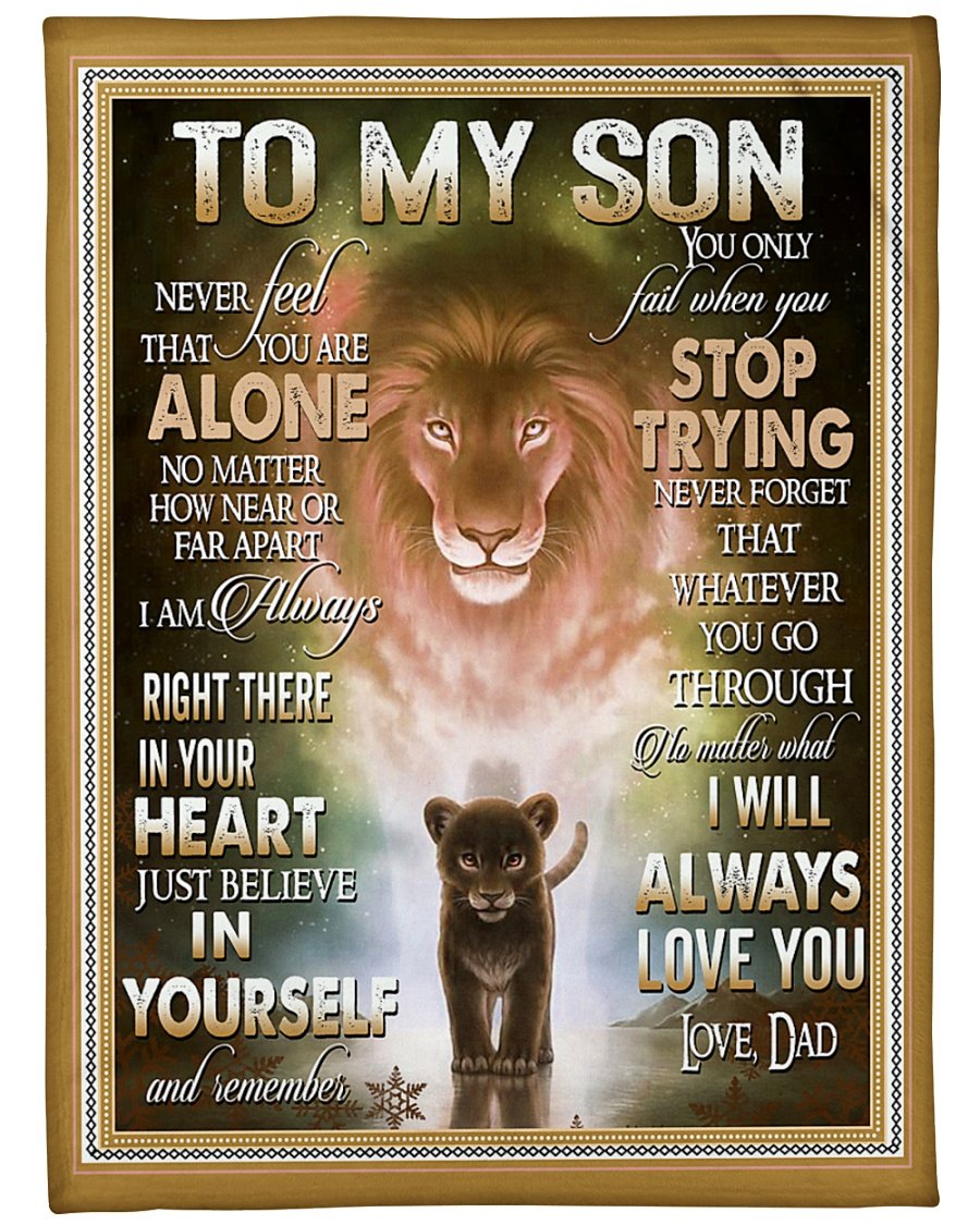 To My Love Son Never Feel that You Are Alone Blanket Birthday Gift Family Gift Gift For Son Gift From Dad To Son Home Decor Bedding Couch Sofa Soft And Comfy Cozy