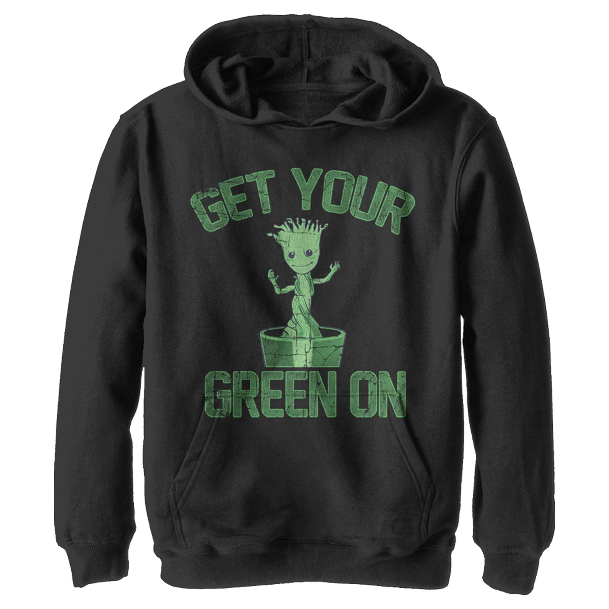 Boy’S Marvel Groot St. Patrick’S Day Get Your Green On Pull Over Hoodie