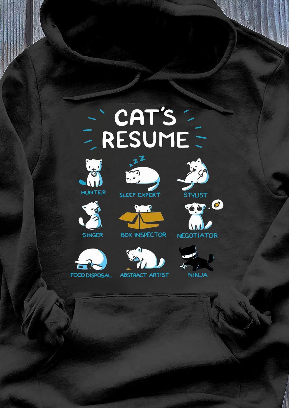 Funny Cats Resume Cute Adorable Gift For Cat Lovers Men Women Standard/Premium T-Shirt Hoodie