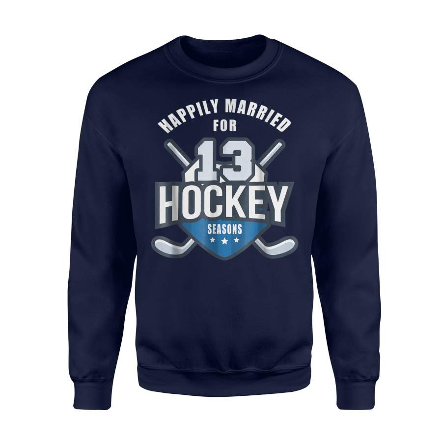 13th Wedding Anniversary Hockey Couple Sweatshirt
