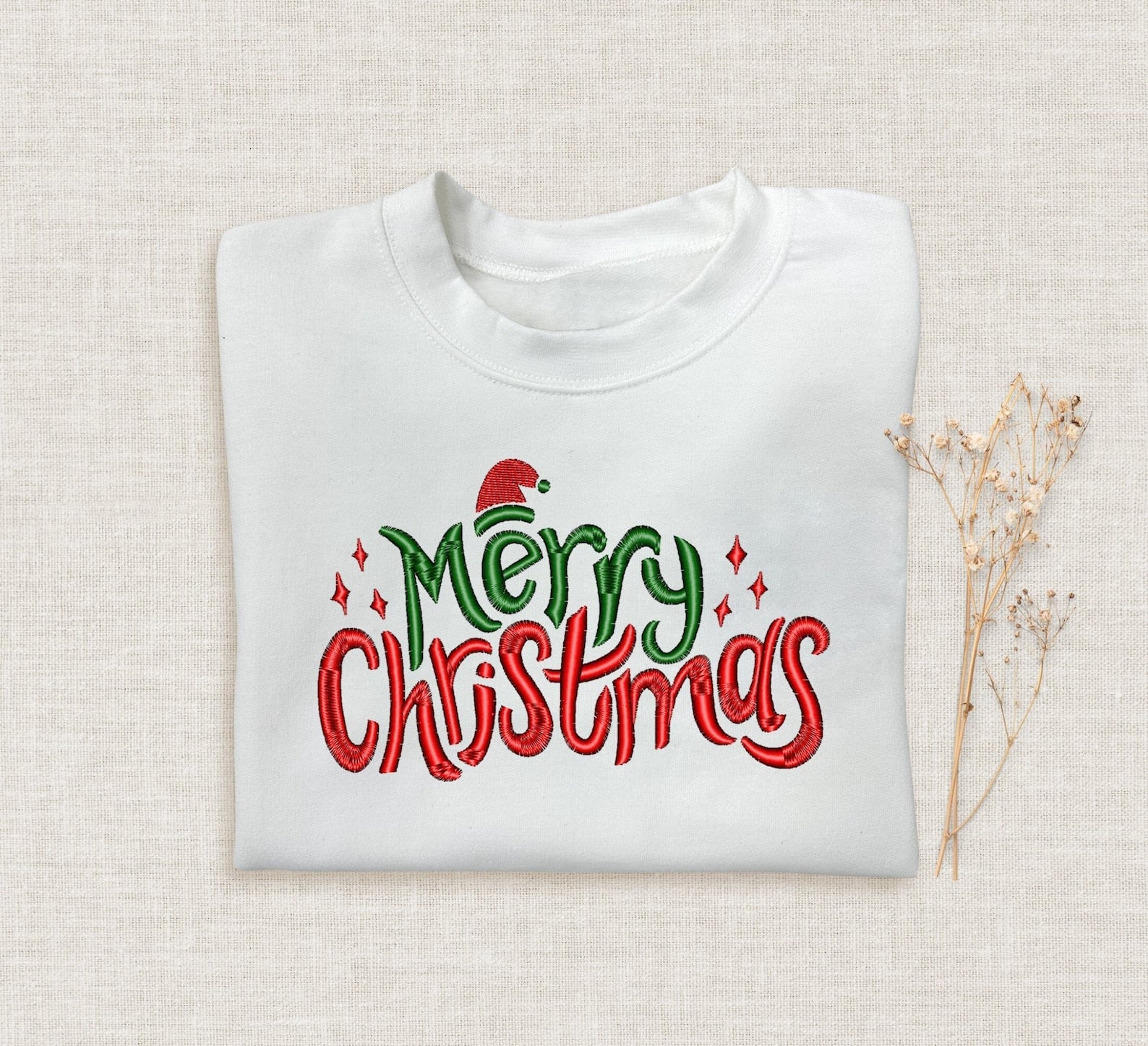 Happy Christmas Embroidered Halloween Sweatshirt