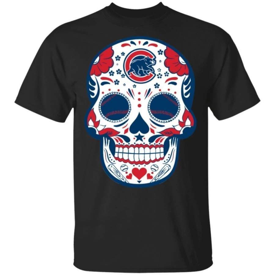 Chicago Cubs Sugar Skull Baseball Team T-Shirt