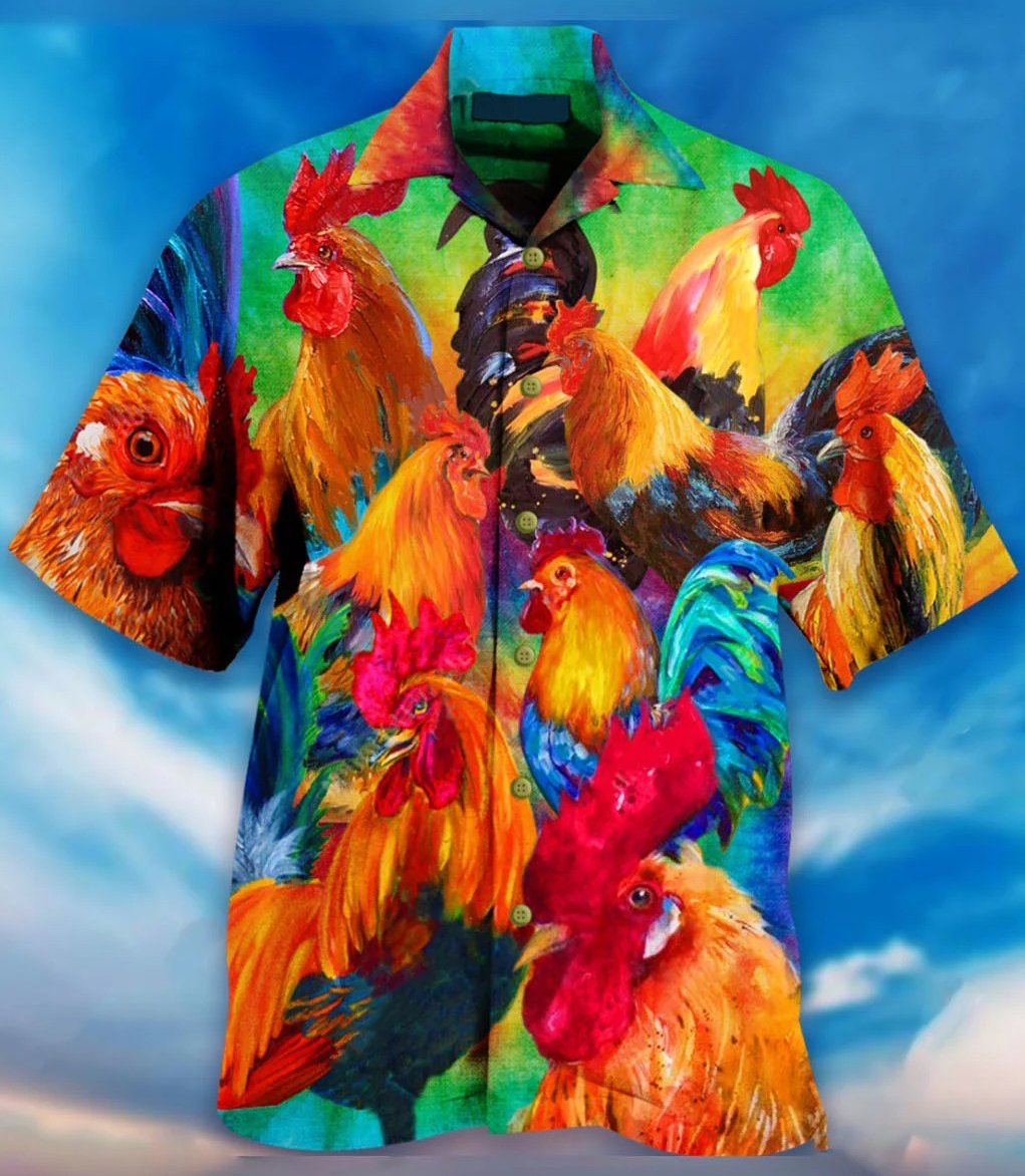 Chicken Floral Printed Hawaiian Shirts Ha93948