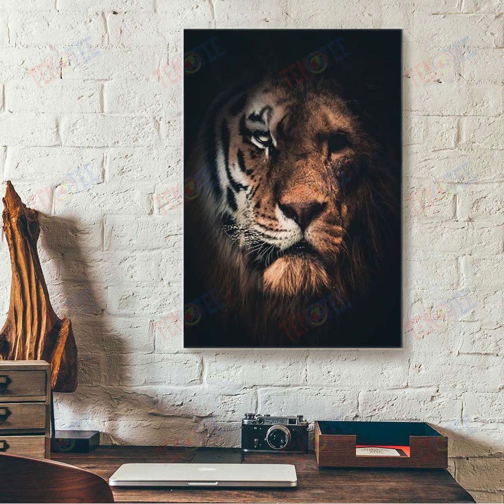 Canvas Prints Half Lion Half Tiger Wall Art Full Printing Canvas Wall Art Home Decor