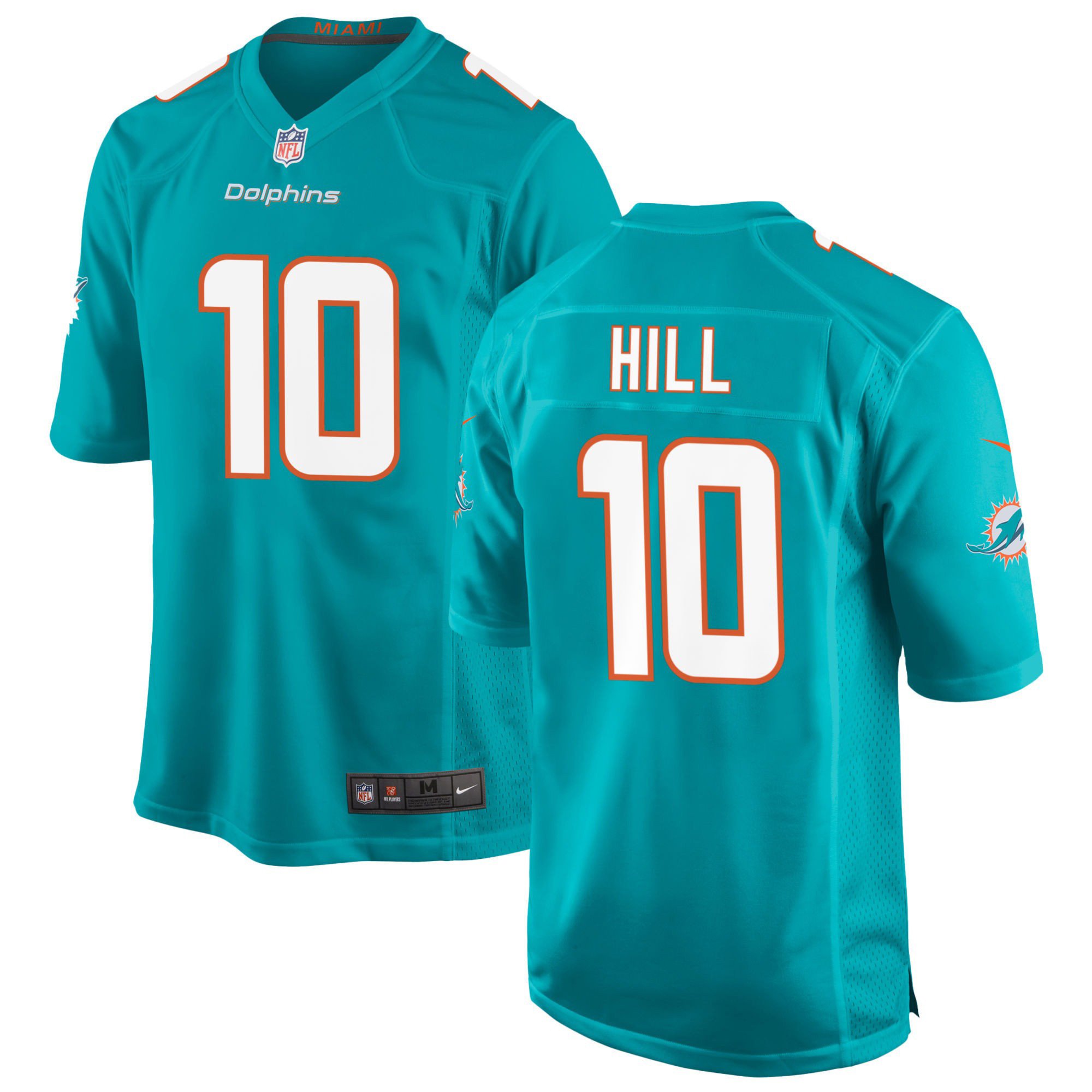 Tyreek Hill 10 Miami Dolphins Game Men Jersey - Aqua Jersey - Opalve Store