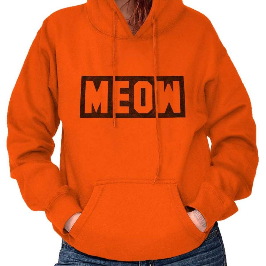 Meow Cat Shirt | Funny Clothes Cute Kitten Person Pet Lover Hoodie