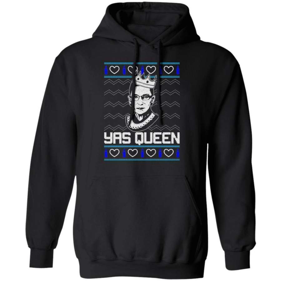 Christmas Hoodie Yas Queen Ruth Bader Ginsburg Ugly Sweater Style Xmas Hoodie MT11