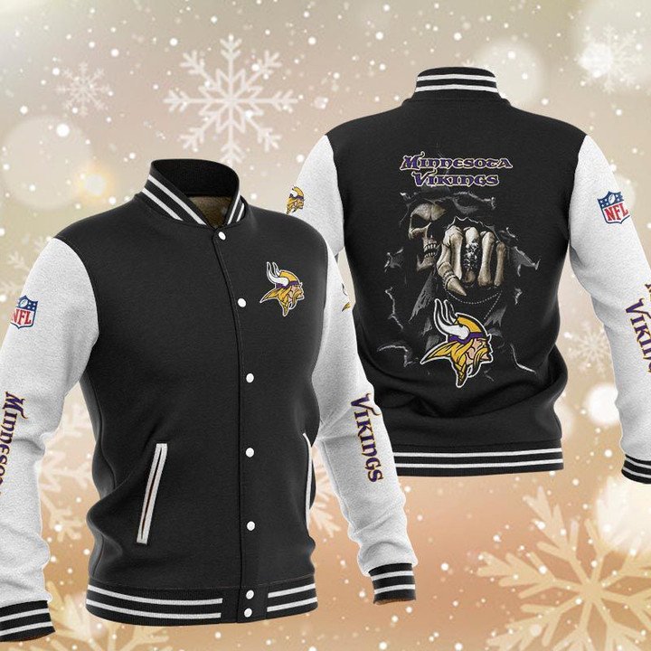 Minnesota Vikings Black Hades Baseball Jacket