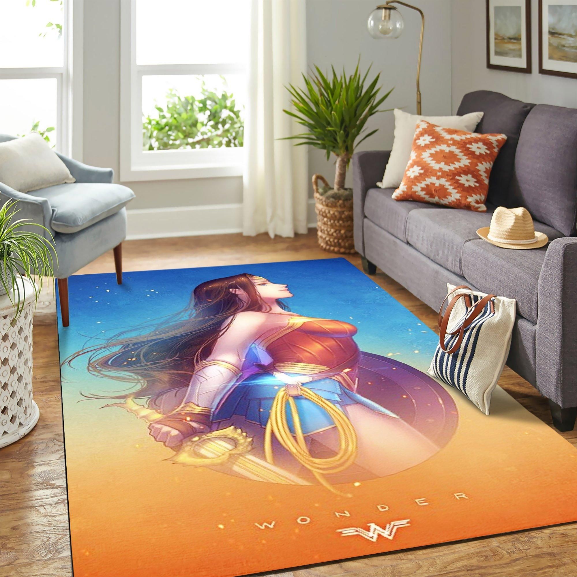 Wonder Woman Anime Area Rug Geeky Carpet – home decor – Bedroom Living Room decor