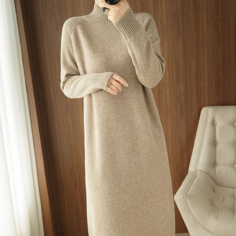 Women’s Knit Sweater Dress Loose Knitted One-piece Dresses for Women Autumn Winter 2022 with Free Shipping Midi Korean Fashion alx