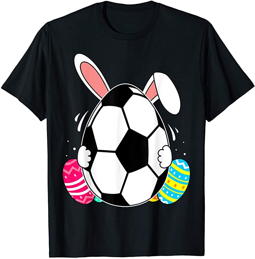 Soccer Ball Bunny Ears Eggs Costume Easter Day Gift T-Shirt