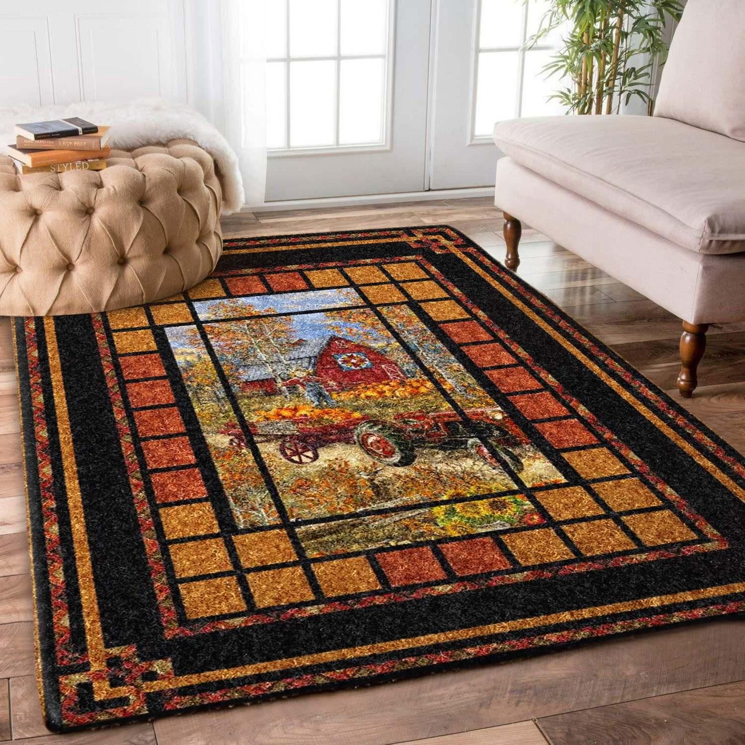 Farm In Autumn Hn0710070R Rug Custom By Brunomarsrugs