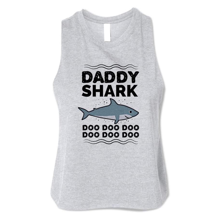 Daddy Shark Doo Doo Doo Cute Woman Crop Tanktop