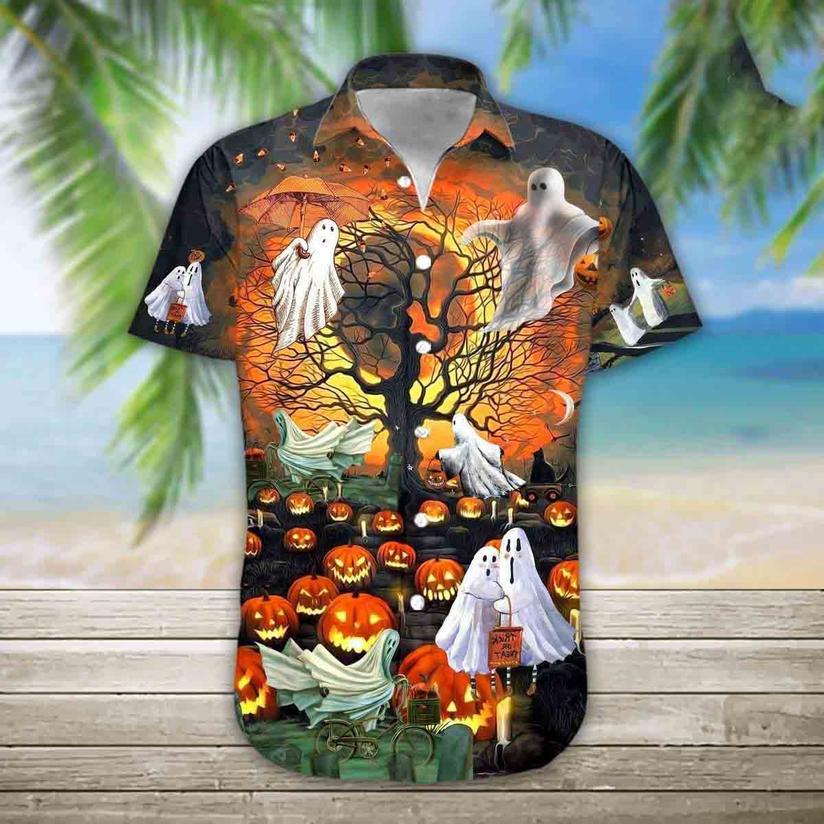 Boo Halloween Hawaii Shirt For Men And Hallowen Gift Ha24001