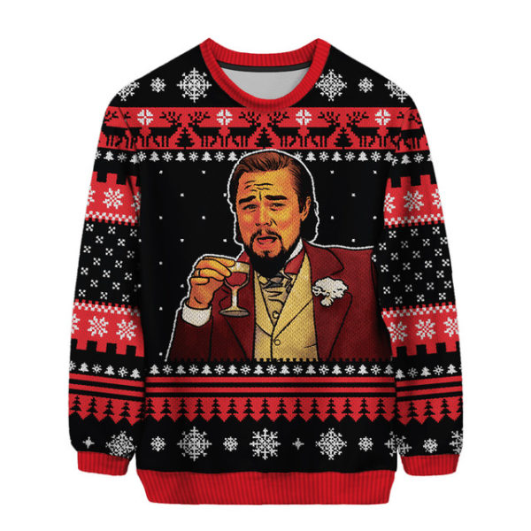 Laughing Leo – Leonardo Dicaprio 3D All Over Print Christmas Sweater T-Shirt