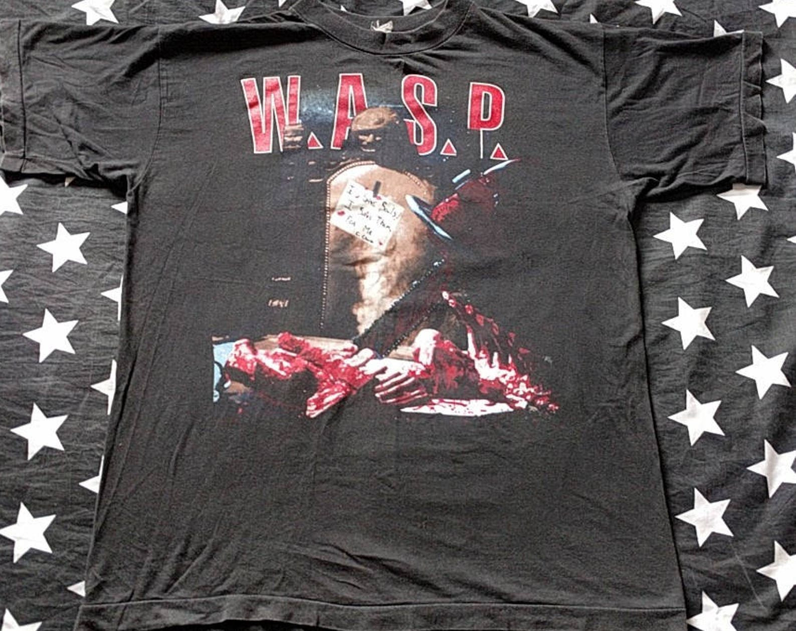 Wasp Chainsaw Charlie Murders In The Rue Morgue Tour T Shirt Vintage 1991 Heavy Metal Twisted Sister King Diamond Mercyful Fate Death Ss