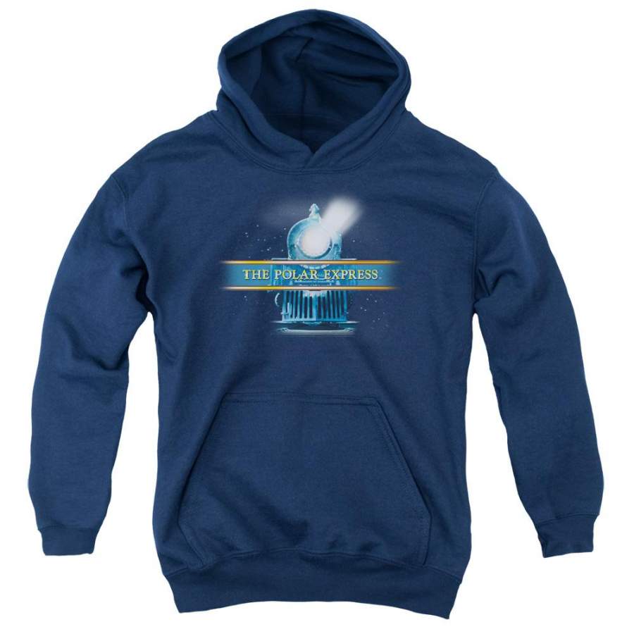 The Polar Express Train Logo Kids Youth Hoodie Navy Blue