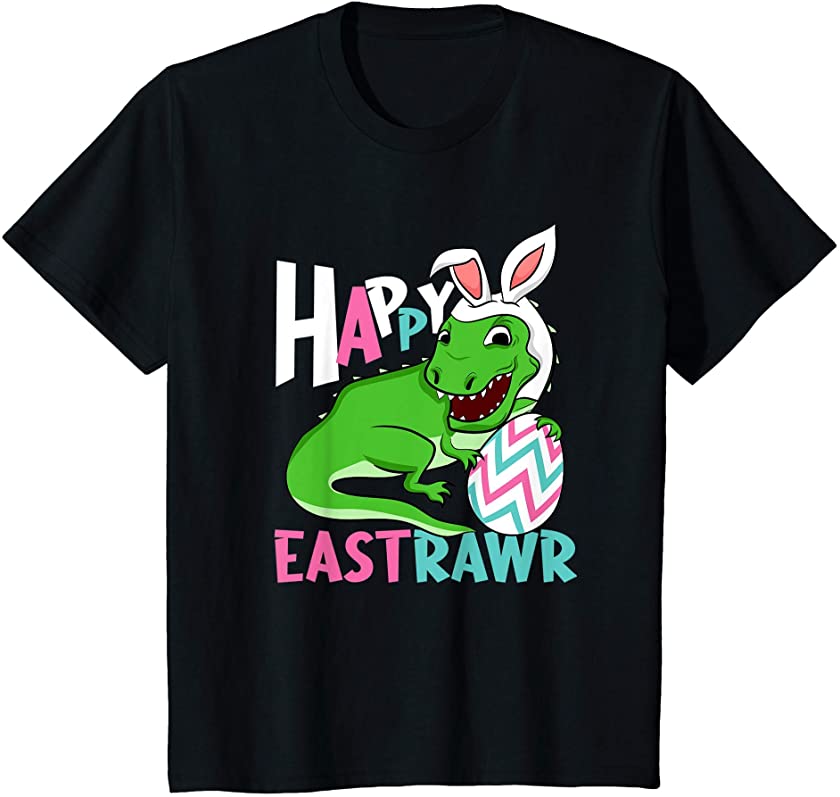 Kids Happy Easter T Rex Dinosaur Eastrawr Bunny Egg Toddler Boy T-Shirt