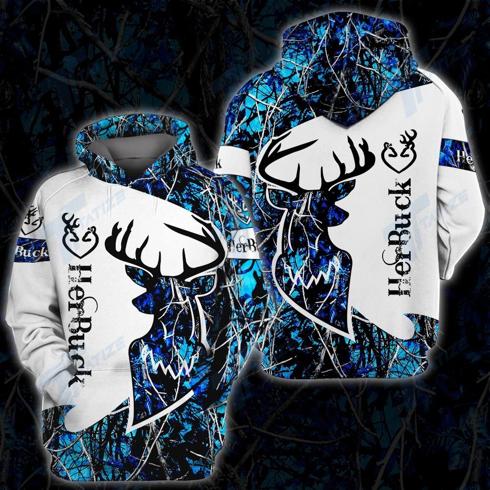 Hunting couple his doe her buck 3D All Over Printed Shirt, Sweatshirt, Hoodie, Bomber Jacket Size S – 5XL