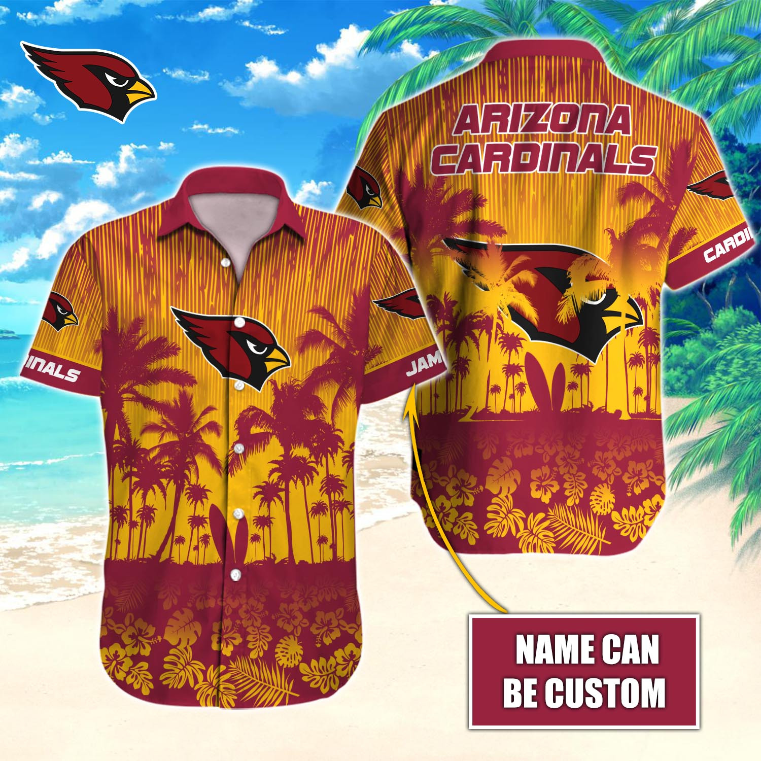 Arizona Cardinals Nfl-Hawaiian Shirt Custom T-40577