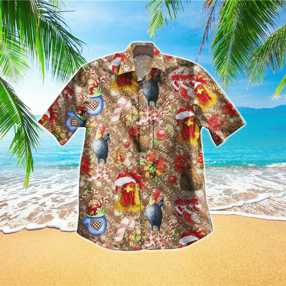 Chicken Noel Hawaii Shirt Aloha Ha83544