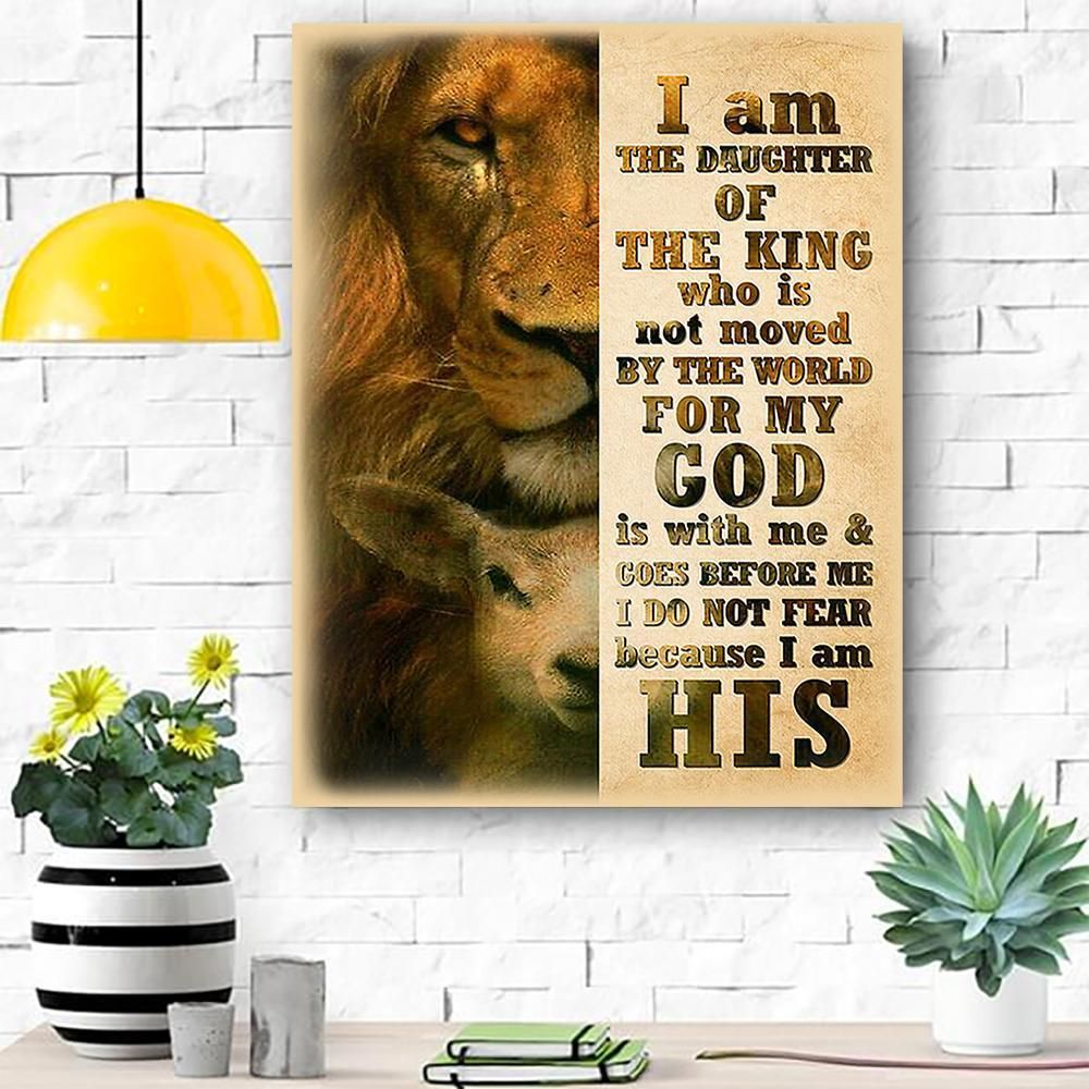 I Am The Daughter Lion Canvas Print Wall Art – Matte Canvas Christmas Gift Ideas