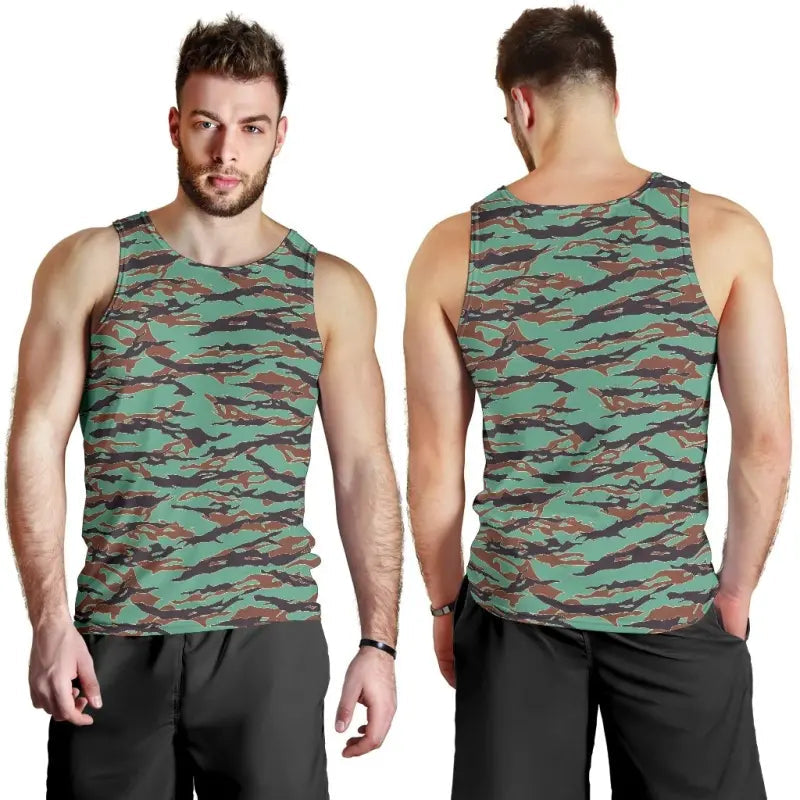 Army Guyana Tiger Stripe Camouflage Seamless Mens Tank Top Rlt8