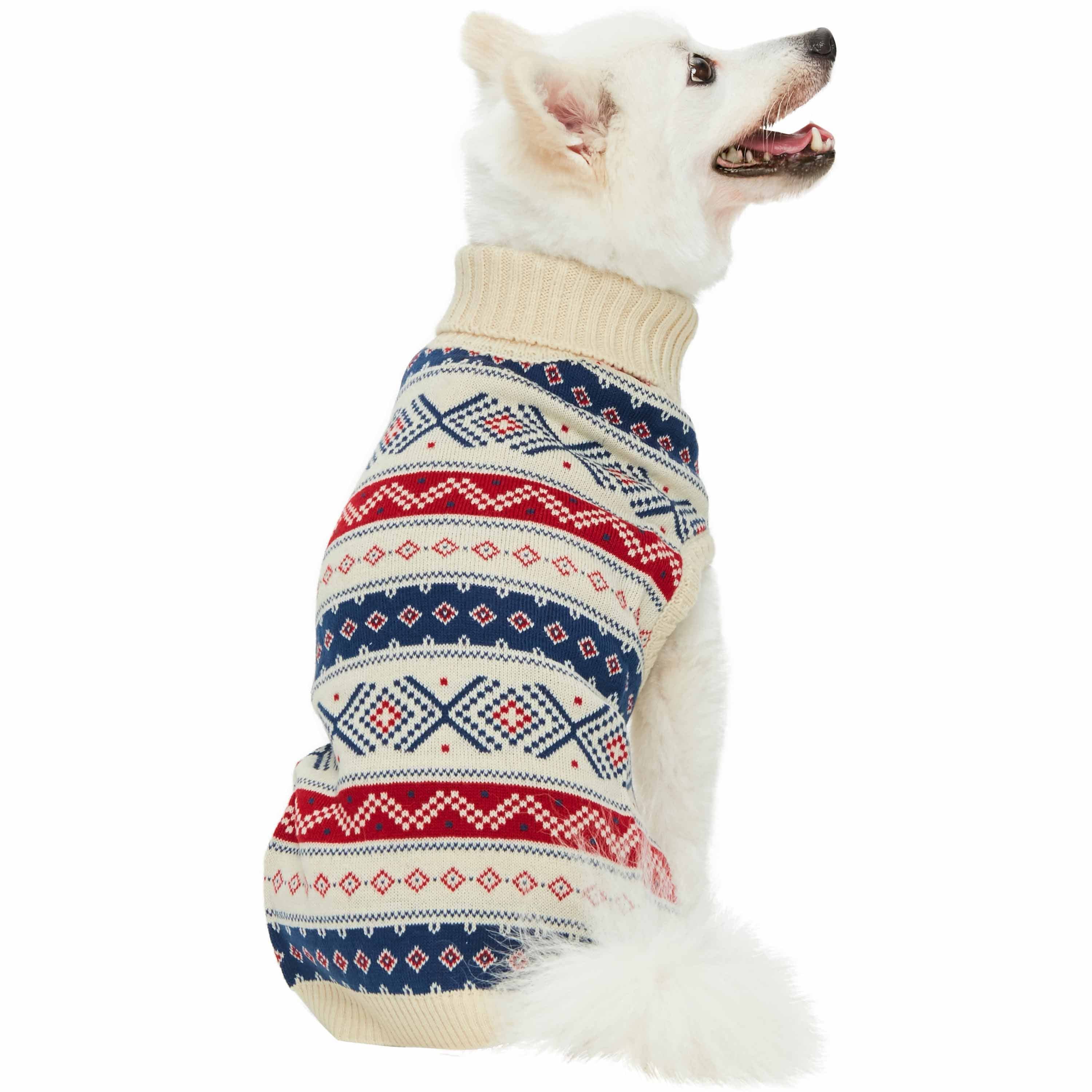 Christmas Matching Sweater, Ugly Christmas Sweater Creamy White Fair Isle Family Sweaters For Cat Puppy Small Medium Large Dog Pet Owners