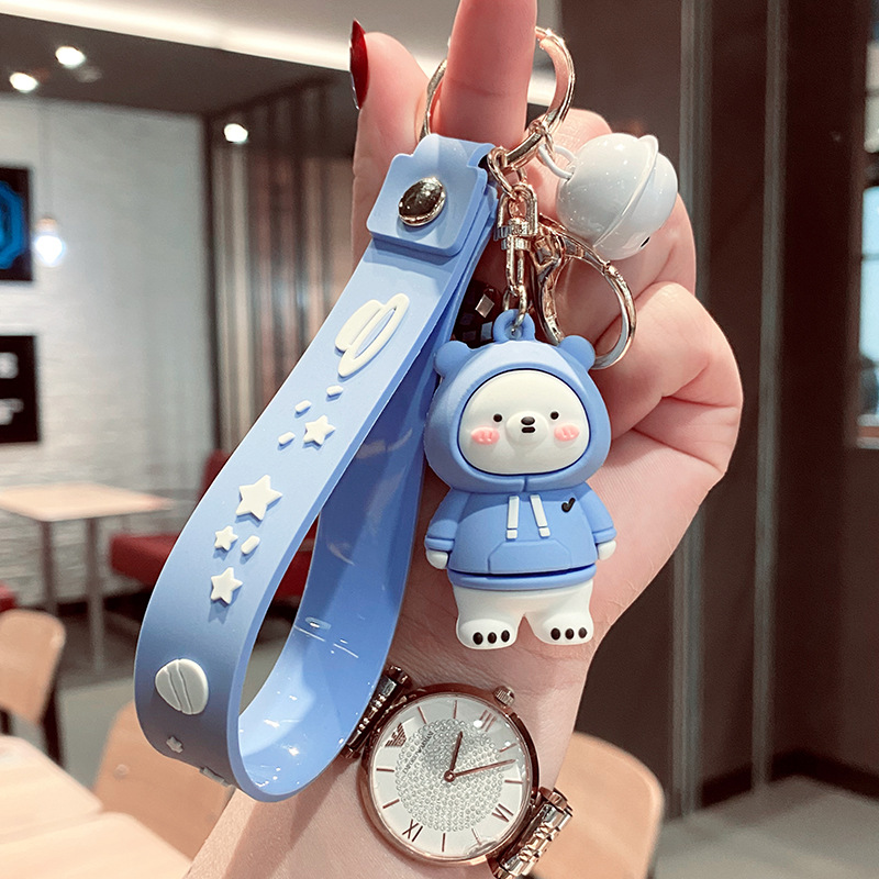 12cm Creative Sweater Bear Keychain Pendant Cute Epoxy Animal Key Chain Gift Doll For Wedding Plush Stuffed Toys alx