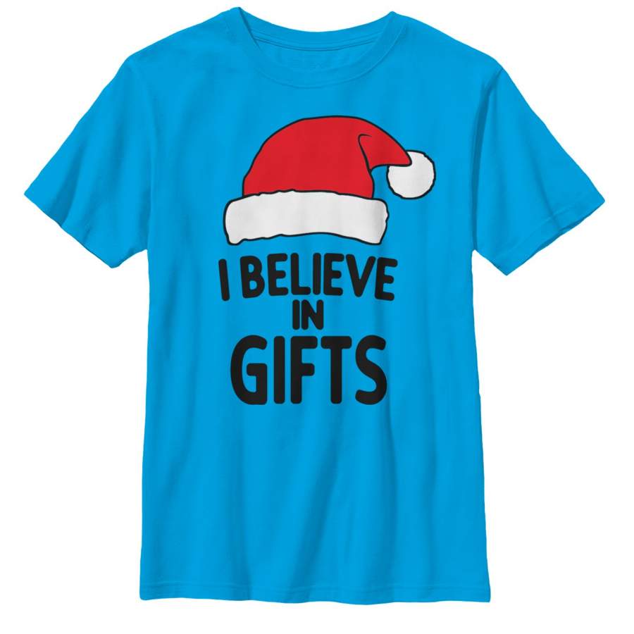 Lost Gods Boy’s Christmas Believe in Gifts  T Shirt