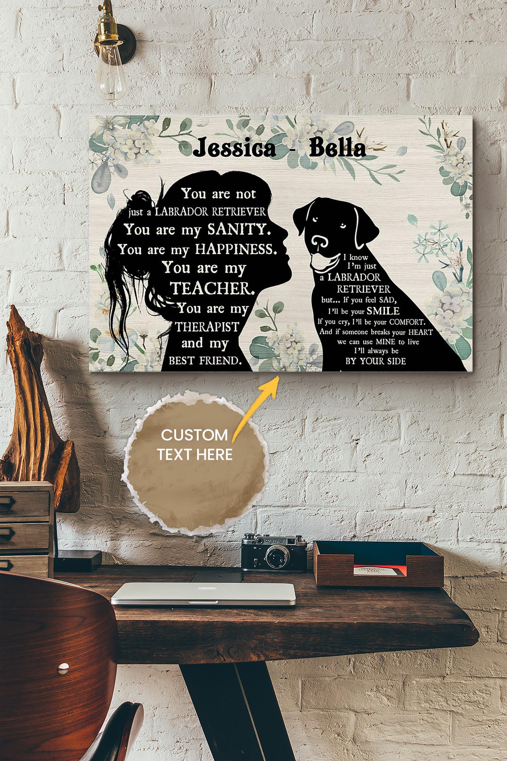 Labrador Girl Therapist Best Friend Personalized Poster – Animal Wall Art – Gift For Dog Lover Dog Foster Puppy Fan Wrapped Canvas