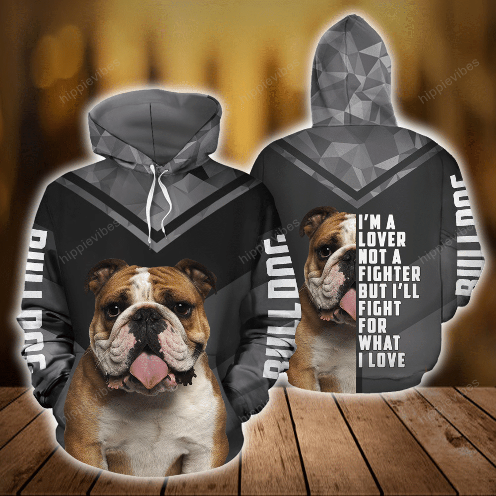 Bulldog 3D All Over Printed Hoodie