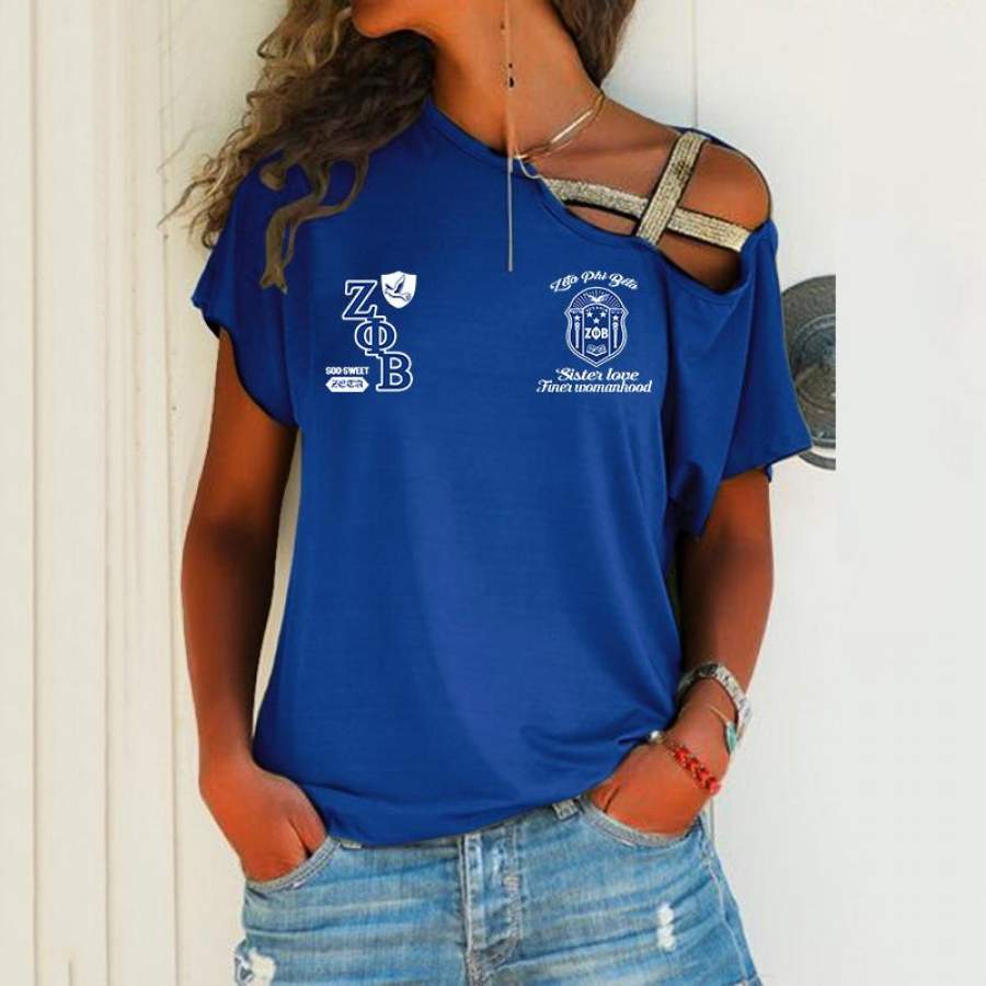 Zeta Phi Beta One Shoulder Shirt 24320203